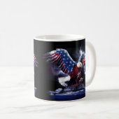 Adler mit Flügeln der amerikanischen Flagge コーヒーマグカップ (正面右)