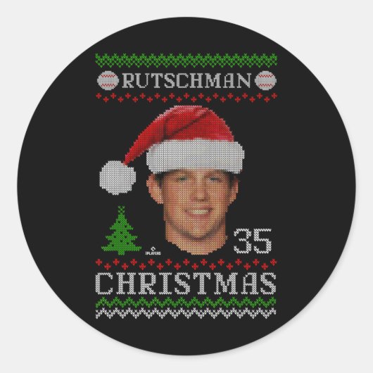 adley rutschman baltimore野球クリスマス汗 ラウンドシール (正面)