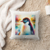 Adlie Penguin 210624AREF105 - Watercolor クッション (ブランケット)