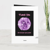 Adminのプロフェッショナル日の紫色ありがとう サンキューカード (裏面)