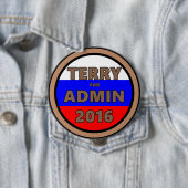 Admin 2016ボタンのためのテリー 缶バッジ (インサイチュ)