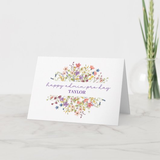Admin Pro Day Personalize Delicate Wildflowers カード (正面)