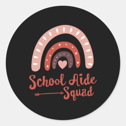 Admin School Aide Squad Funny Ck To School Teacher ラウンドシール (正面)