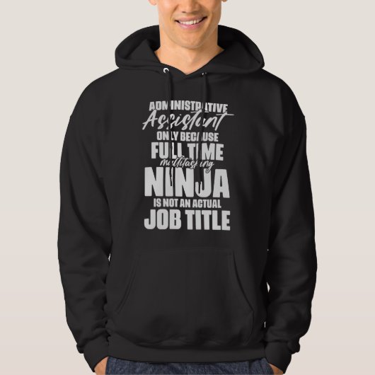 Administrative Assistant Ninja Job Title for Schoo パーカ (正面)