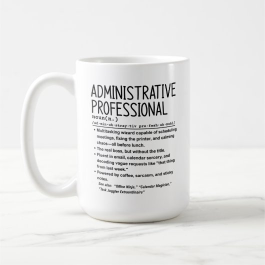 Administrative professional コーヒーマグカップ (左)