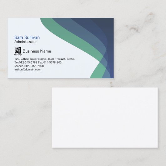 Administrator Business Management Blue Streams 名刺 (正面/裏面)