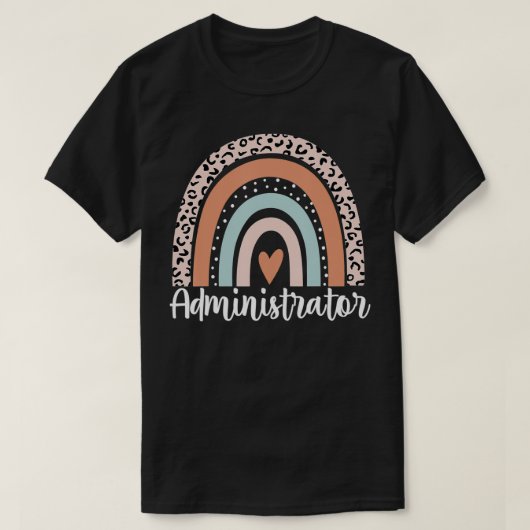 Administrator Rainbow Leopard おもしろい Administrator Tシャツ (デザイン正面)