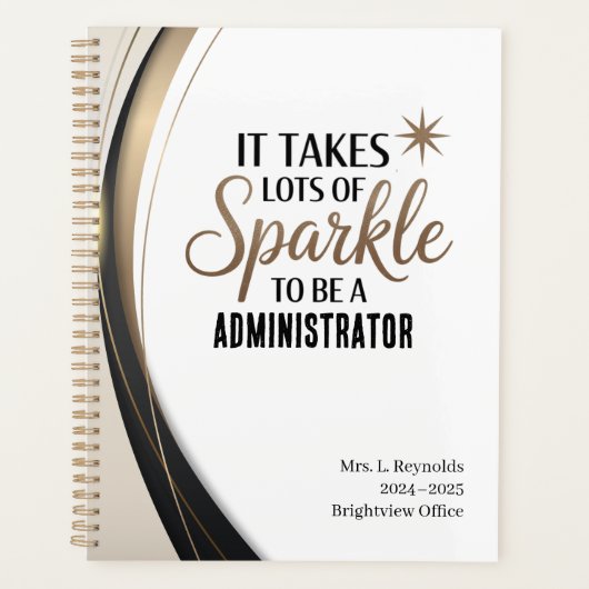 Administrator Sparkleプランナー- パーソナライズされた プランナー手帳 (正面)