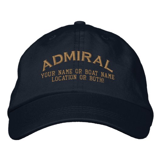 Admiral Custom Your Name Boat Local 刺繍入りキャップ (正面)