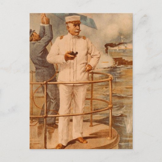 Admiral George Dewey at Manila Bay ポストカード (正面)