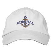 Admiral Nautical Star Anchor Embroidery 刺繍入りキャップ (正面)