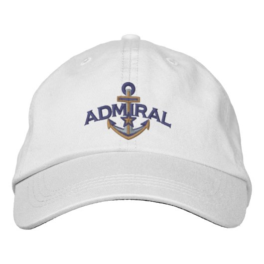 Admiral Nautical Star Anchor Embroidery 刺繍入りキャップ (正面)