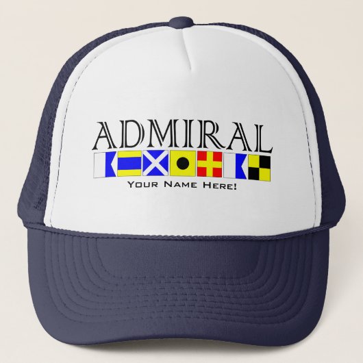 Admiral Title in 航海の Signalあなたの名前 キャップ (正面)