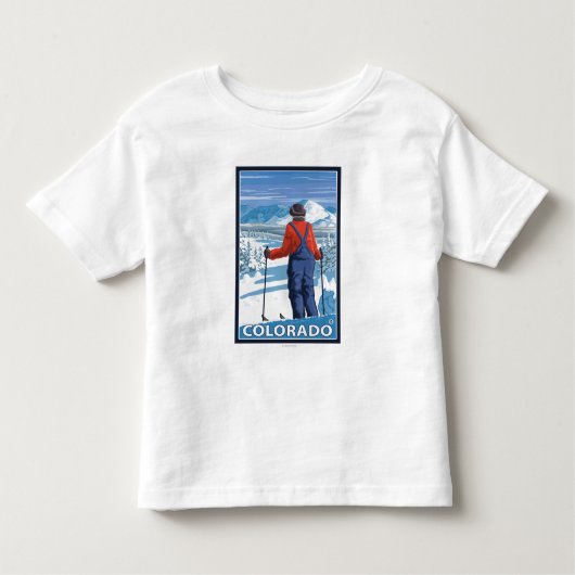 AdmiringColoradoスキーヤー トドラーTシャツ (正面)
