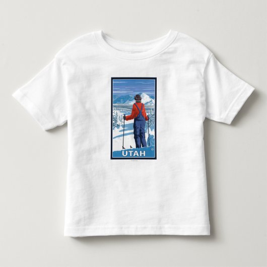 AdmiringUtahスキーヤー トドラーTシャツ (正面)