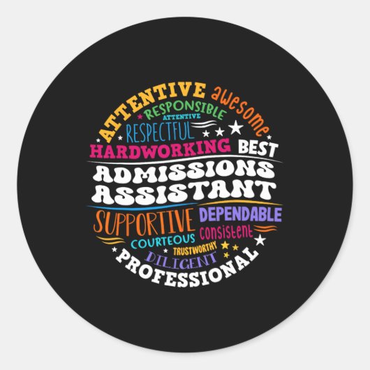 Admissions Istant Squad Life Teacher Appreciation  ラウンドシール (正面)