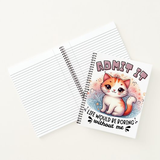 Admit It Life Would Be Boring Funny Cat Lover Gift ノートブック (内部)