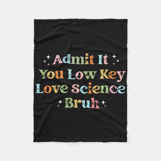 Admit It You Low Key Love Science Bruh Retro Graph フリースブランケット (正面)