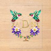 ADN Hummingbird Any Letters Custom Wedding アクリル招待状 (正面)