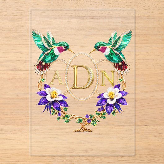 ADN Hummingbird Any Letters Custom Wedding アクリル招待状 (正面)