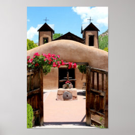 Adobe Church Sanctuario Chimayoニューメキシコ写真 ポスター