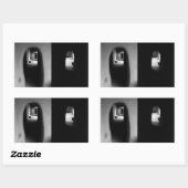 Adobe Corridor:白黒フォトステッカー 長方形シール (シート)