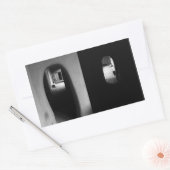 Adobe Corridor:白黒フォトステッカー 長方形シール (封筒)