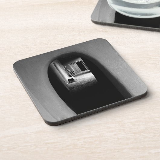 Adobe Doutorアーキテクチャの白黒の写真 コースター (左側)