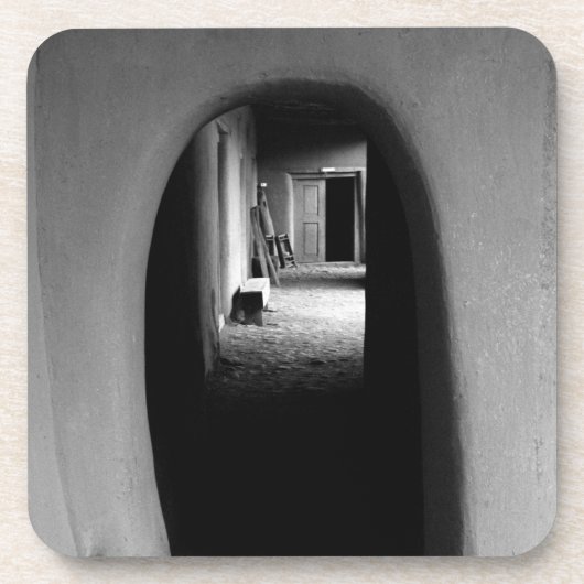 Adobe Doutorアーキテクチャの白黒の写真 コースター (正面)