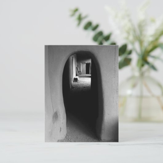 Adobe Doutorアーキテクチャの白黒の写真 ポストカード (スタンド正面)