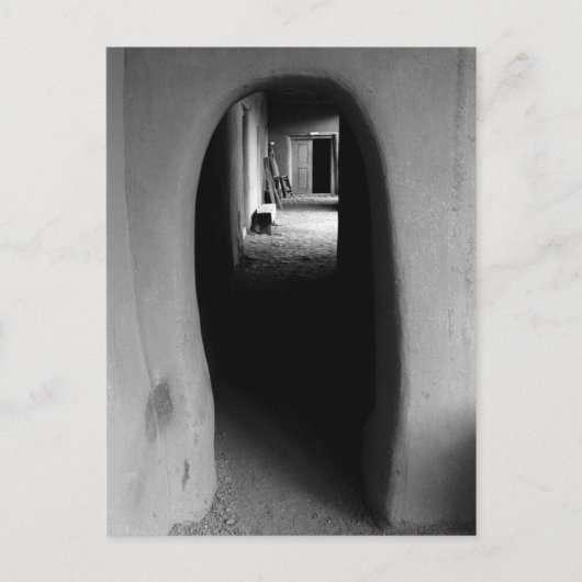 Adobe Doutorアーキテクチャの白黒の写真 ポストカード (正面)