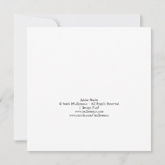 Adobe Noche (正方形) 招待状 (裏面)