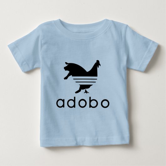 Adoboの鶏のポーク ベビーTシャツ (正面)
