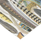 Adolphe Millot Dark Academia Vintage Bird Feather ロングテーブルランナー (コーナー)