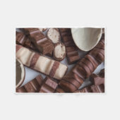 ADOMグルメミルクチョコレートスローブランケット フリースブランケット (正面(横))