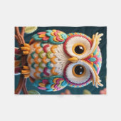 ADOM かわいいカラフルなフクロウのスローブランケット フリースブランケット (正面(横))