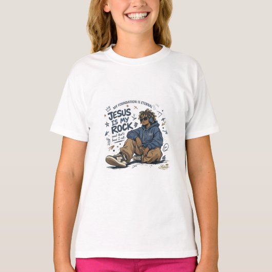 ADOM "イエスは我が岩" レディースTシャツ Tシャツ (正面)