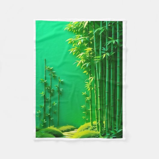 ADOM グリーンバンブー森ブランケット フリースブランケット (正面)