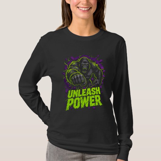 ADOM ゴリラの力を解き放て Tシャツ (正面)
