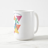 ADOM ジオメトリックアート長袖Tシャツ コーヒーマグカップ (正面右)