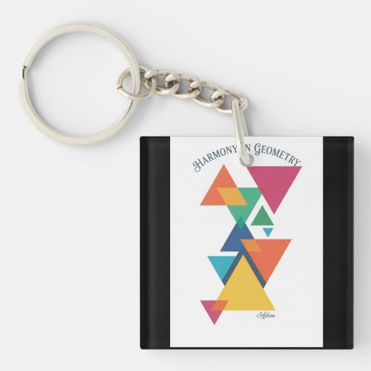 ADOM ジオメトリックアート 長袖Tシャツ キーホルダー (正面)