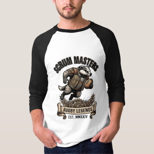 ADOM スクラムマスター ラグビーの伝説 Tシャツ (正面)