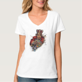 ADOM プレミアム ロイヤル グラフィック レディース ロングスリーブTシャツ Tシャツ