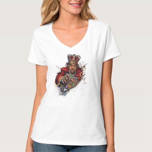 ADOM プレミアム ロイヤル グラフィック レディース ロングスリーブTシャツ Tシャツ (正面)