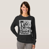 ADOM プレミアム "Life is Better at the Beach" ミニマル Tシャツ (正面フル)
