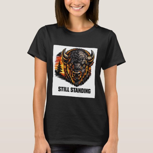 ADOM プレミアム "Still Standing" ミニマリスト 女性Tシャツ Tシャツ (正面)
