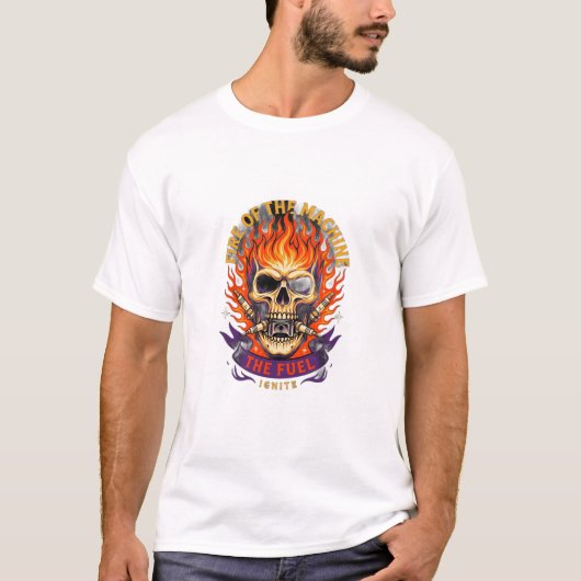 ADOM ライド・オア・ダイ 炎のドクロ Tシャツ (正面)