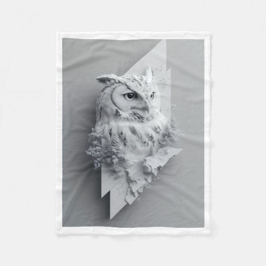 ADOM 白いフクロウの稲妻 ブランケット (正面)