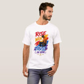 ADOM 立ち上がれ 働け 神を信じよ Tシャツ (正面フル)
