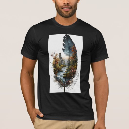 ADOM "魔法の羽" メンズ グラフィックTシャツ Tシャツ (正面)